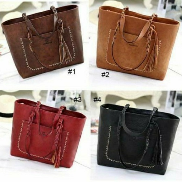 Dusty Rose PINK Vegan Tassel Shoulder Bag - Picture 6 of 6